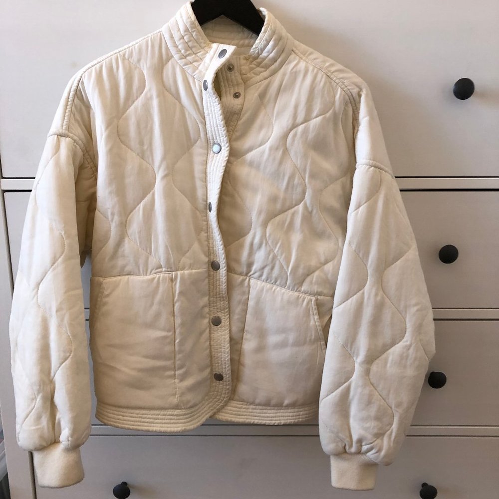 Blank NYC Cotton Quilted Off-White Jacket XS